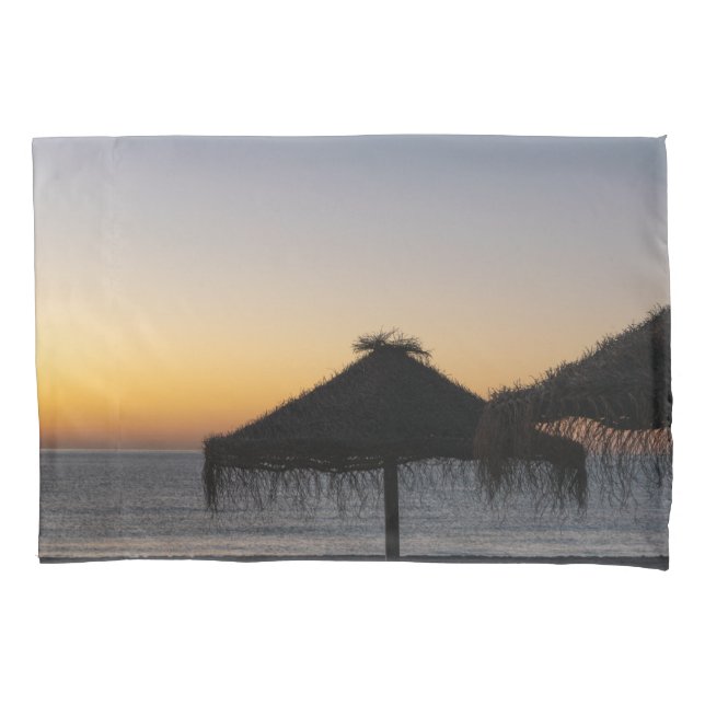 Sonnenuntergang am Strand Kissenbezug (Vorderseite)