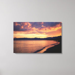 Sonnenuntergang am Strand Leinwanddruck