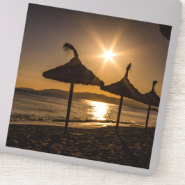 Sonnenuntergang am Strand, Mallorca, Spanien Aufkleber