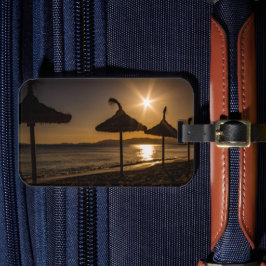 Sonnenuntergang am Strand, Mallorca, Spanien Gepäckanhänger