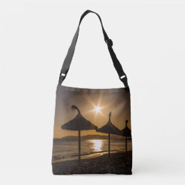 Sonnenuntergang am Strand, Mallorca, Spanien Tragetaschen Mit Langen Trägern
