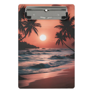Sonnenuntergang am Strand Mini Klemmbrett