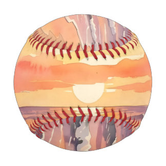Sonnenuntergang am Strand mit Vögeln Baseball