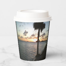 Sonnenuntergang am Strand Pappbecher