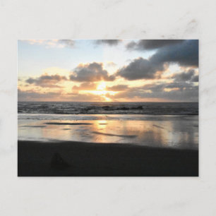 Sonnenuntergang am Strand Postkarte