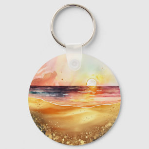 Sonnenuntergang am Strand Schlüsselanhänger