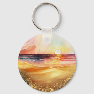 Sonnenuntergang am Strand Schlüsselanhänger