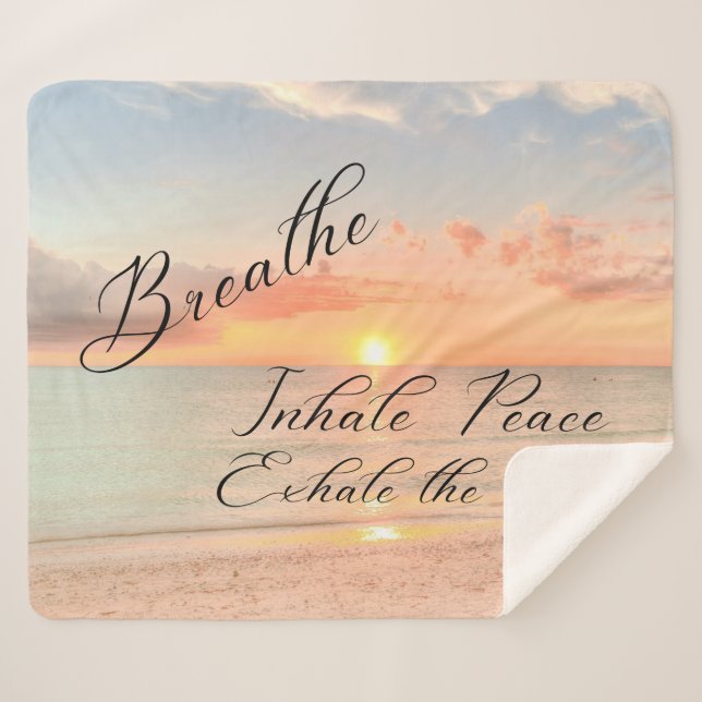 Sonnenuntergang am Strand Sherpa Blanket Sherpadecke (Vorderseite (Horizontal))