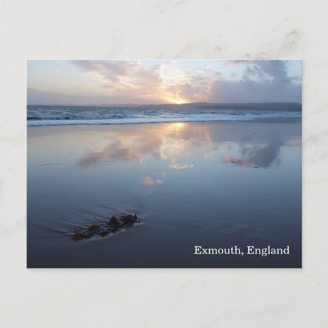 Sonnenuntergang am Strand von Exmouth Postcard Postkarte (Vorderseite)