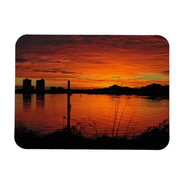 Sonnenuntergang am Strand von Pensacola Magnet (Horizontal)