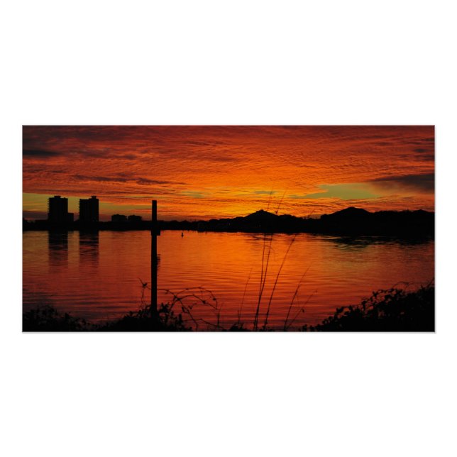 Sonnenuntergang am Strand von Pensacola Poster (Vorderseite)