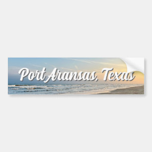Sonnenuntergang am Strand von Port Aransas Texas F Autoaufkleber