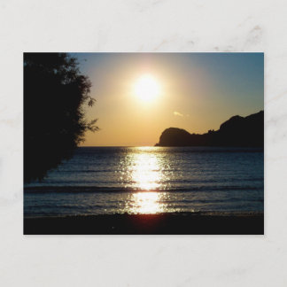 Sonnenuntergang am Strand von Syros Postkarte