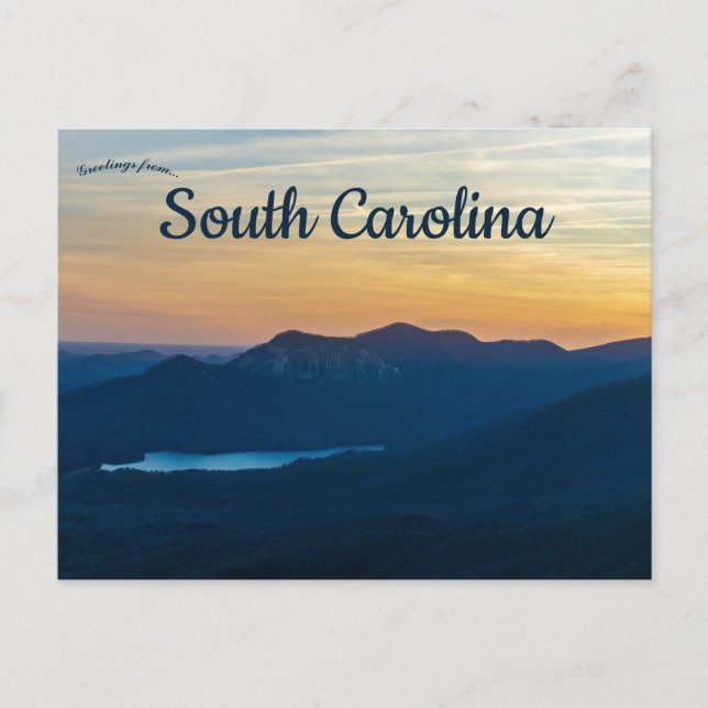 Sonnenuntergang am Table Rock South Carolina Postkarte (Vorderseite)
