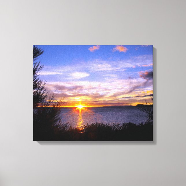 Sonnenuntergang am Taupo Leinwanddruck (Vorderseite)
