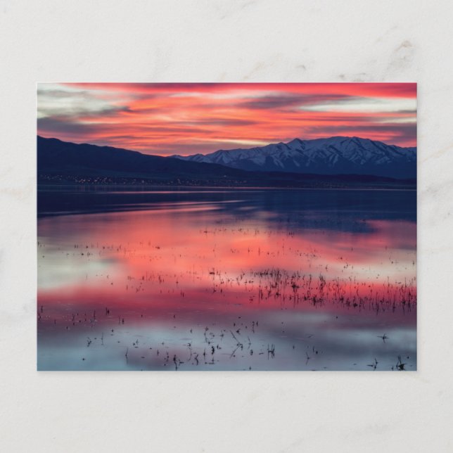 Sonnenuntergang am Utah See Postkarte (Vorderseite)