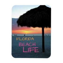 Sonnenuntergang am weißen Sandstrand von Florida Magnet