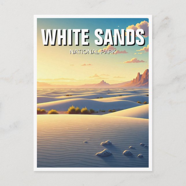 Sonnenuntergang am White Sands Nationalpark Souven Postkarte (Vorderseite)