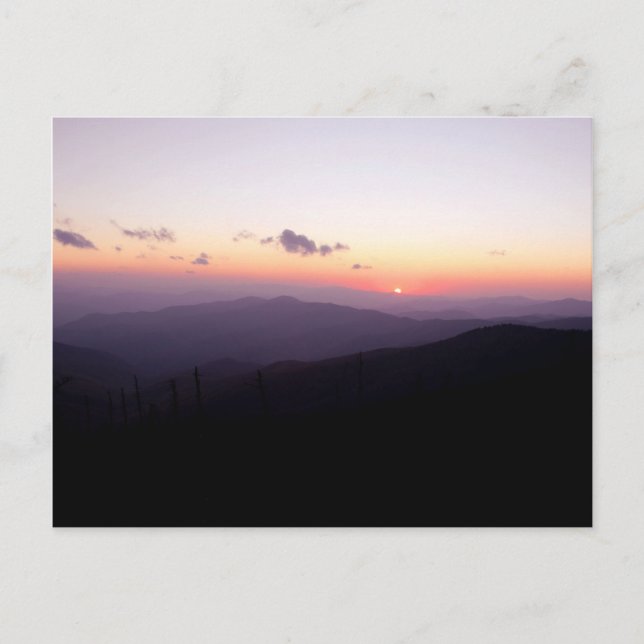 Sonnenuntergang an Clingmans Haube Postkarte (Vorderseite)