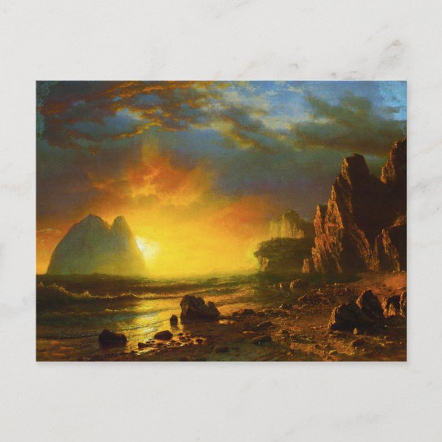 Sonnenuntergang an der kalifornischen Küste Postkarte (Vorderseite)