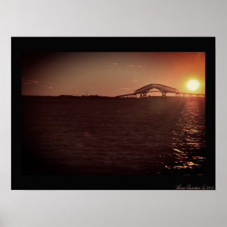 Sonnenuntergang an der Key Bridge über der Chesape Poster