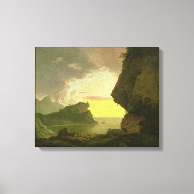 Sonnenuntergang an der Küste bei Neapel, c.1785-90 Leinwanddruck (Vorderseite)
