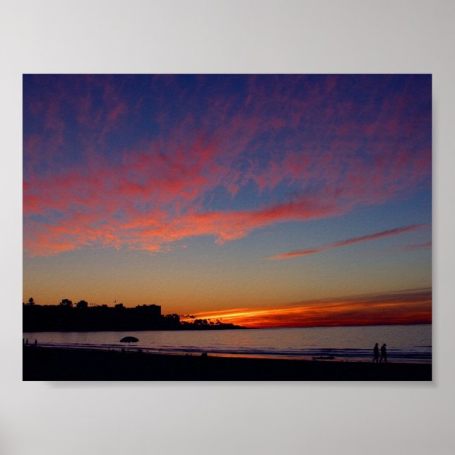 Sonnenuntergang an der Küste von La Jolla Poster (Vorne)