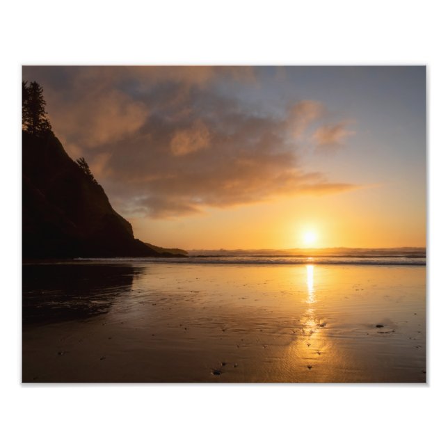 Sonnenuntergang an der Küste von Oregon Fotodruck (Vorne)