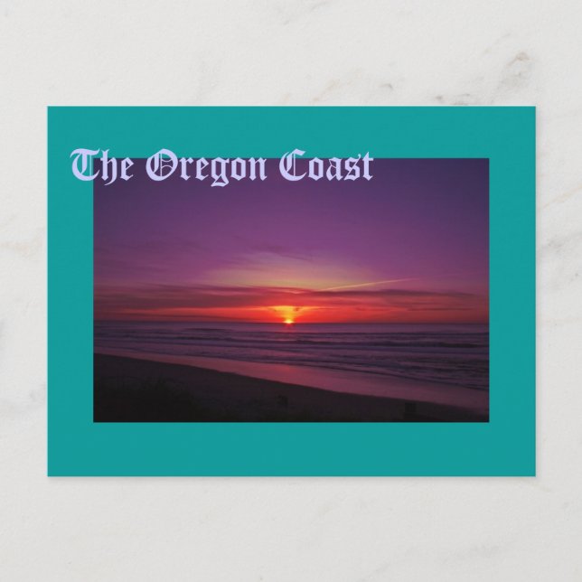 Sonnenuntergang an der Küste von Oregon Postkarte (Vorderseite)