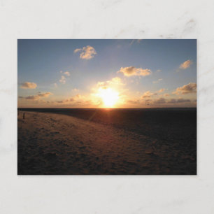 Sonnenuntergang an der Nordsee Postkarte