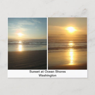 Sonnenuntergang an der Ocean Shows Washington Postkarte