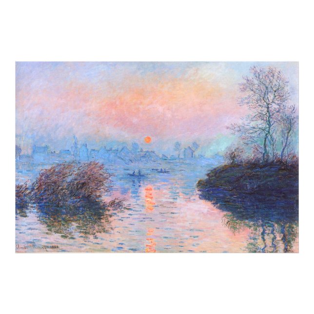 Sonnenuntergang an der Seine-Claude Monet Fotodruck (Vorne)