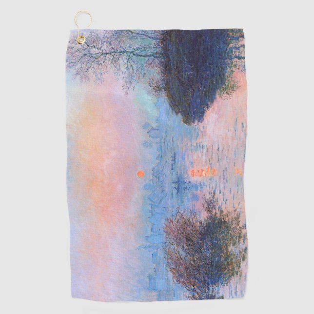 Sonnenuntergang an der Seine-Claude Monet Golfhandtuch (Vorderseite)