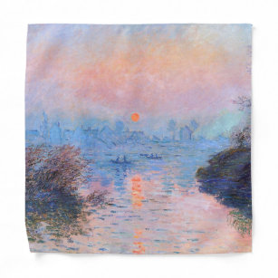 Sonnenuntergang an der Seine-Claude Monet Halstuch