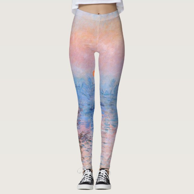 Sonnenuntergang an der Seine-Claude Monet Leggings (Vorderseite)
