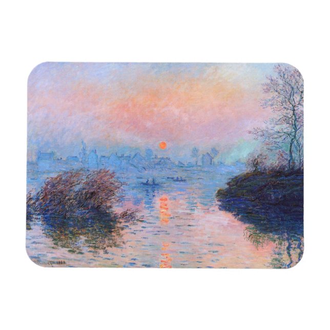 Sonnenuntergang an der Seine-Claude Monet Magnet (Horizontal)