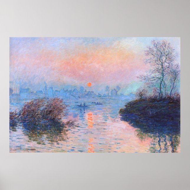 Sonnenuntergang an der Seine-Claude Monet Poster (Vorne)
