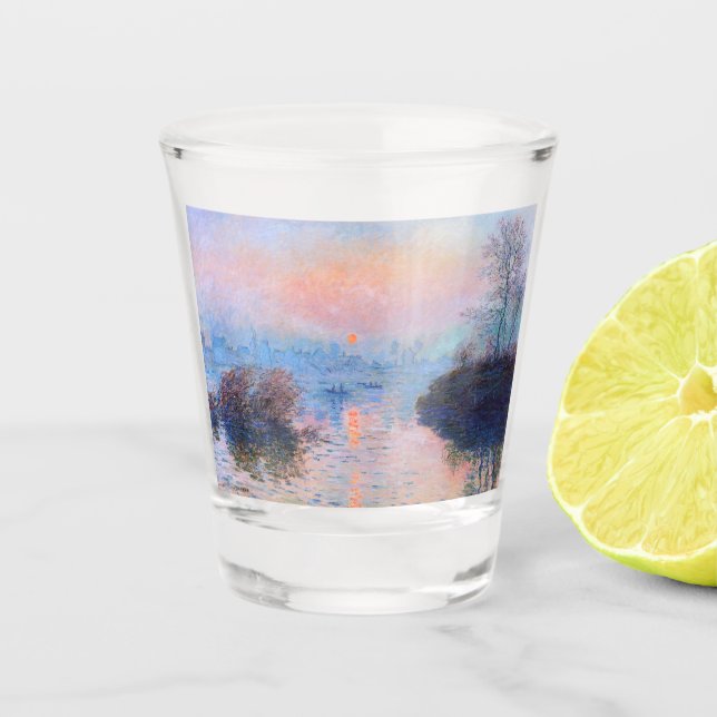 Sonnenuntergang an der Seine-Claude Monet Schnapsglas (Vorderseite)