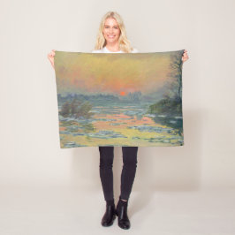 Sonnenuntergang an der Seine im Winter (Claude Mon Fleecedecke