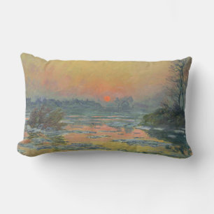 Sonnenuntergang an der Seine im Winter (Claude Mon Lendenkissen