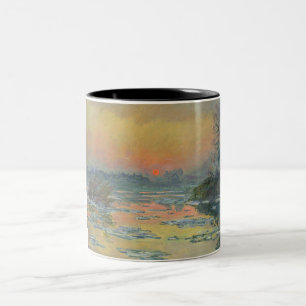 Sonnenuntergang an der Seine im Winter (Claude Mon Zweifarbige Tasse
