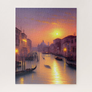 Sonnenuntergang an einem venezianischen Kanal Digi