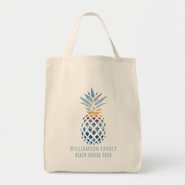 Sonnenuntergang Ananas Tragetasche (Vorne)