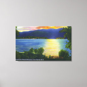Sonnenuntergang-Ansicht des Aussicht-Berges Leinwanddruck