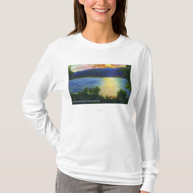 Sonnenuntergang-Ansicht des Aussicht-Berges T-Shirt (Vorderseite)