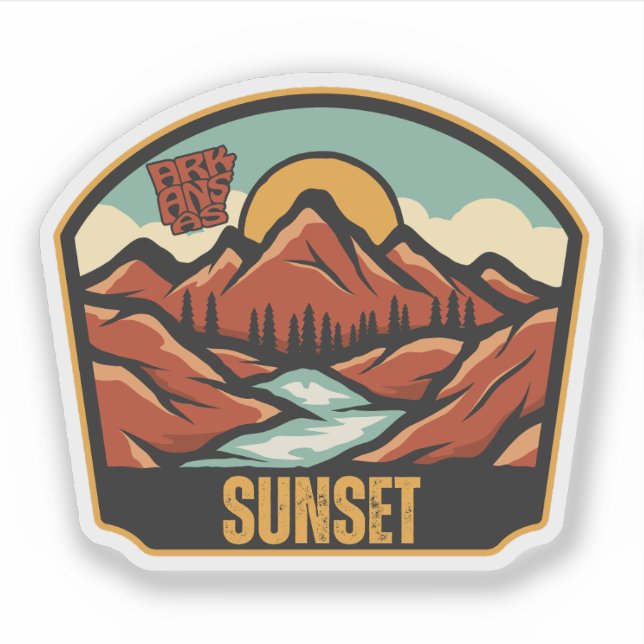 Sonnenuntergang, Arkansas Aufkleber (Vorderseite)