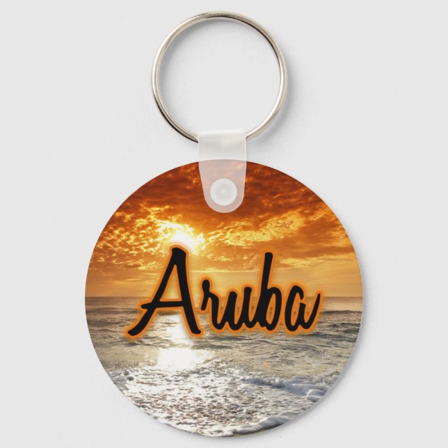 Sonnenuntergang Aruba Schlüsselanhänger (Vorderseite)