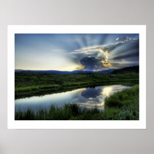 Sonnenuntergang-Atompilz Poster