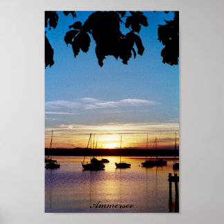 Sonnenuntergang auf Ammersee Poster