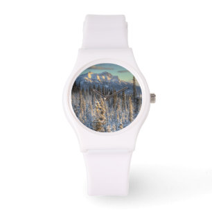 Sonnenuntergang auf Berg-Gefährten Armbanduhr